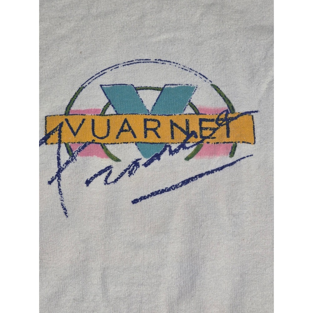 Vintage 90s Vuarnet France T Shirt Mens XL White Delta Single Stitch Graphic Tee - Picture 5 of 10